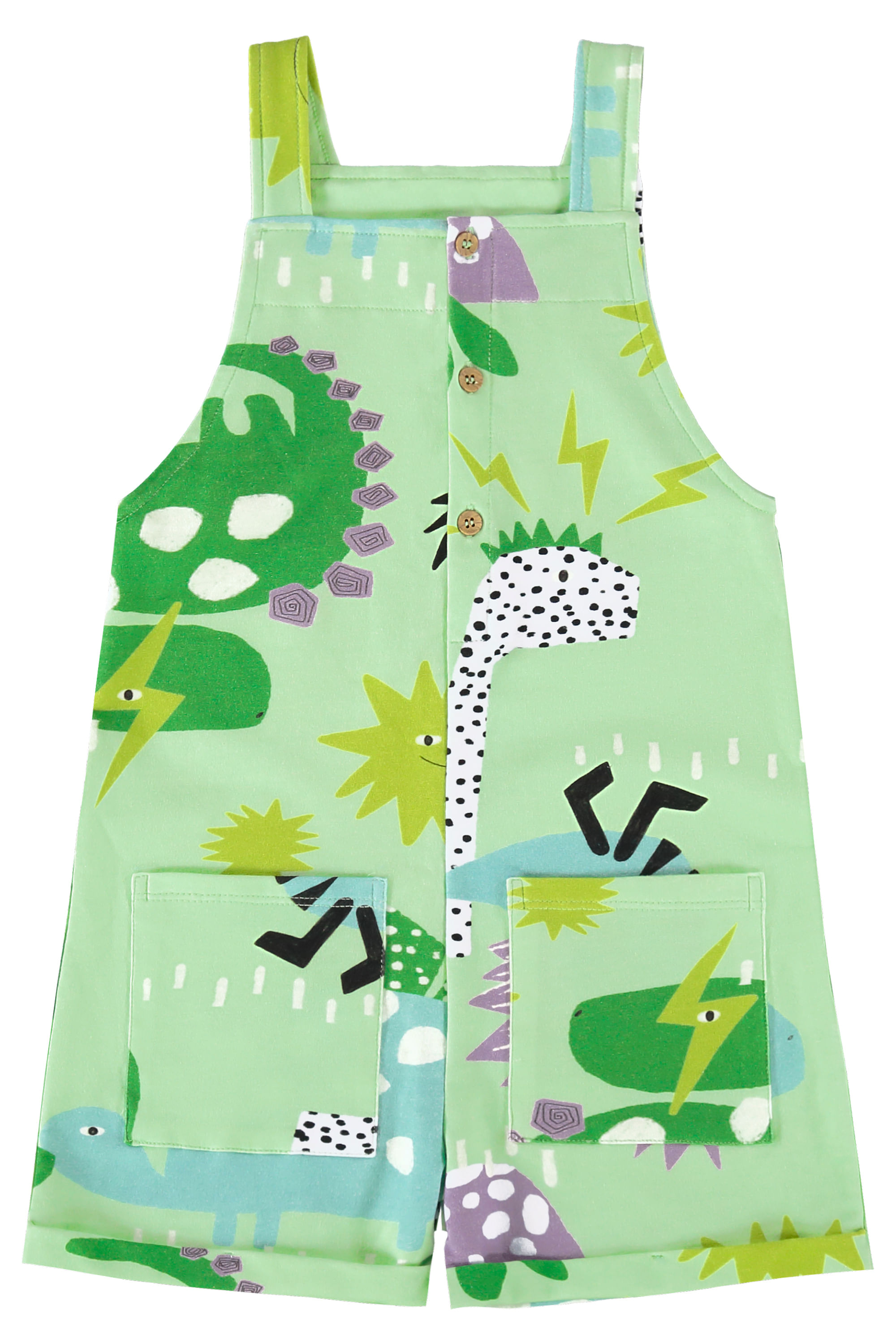 Jardineira Infantil Masculina em Molecotton Dinos (Verde) Três e Já - Imagem 11